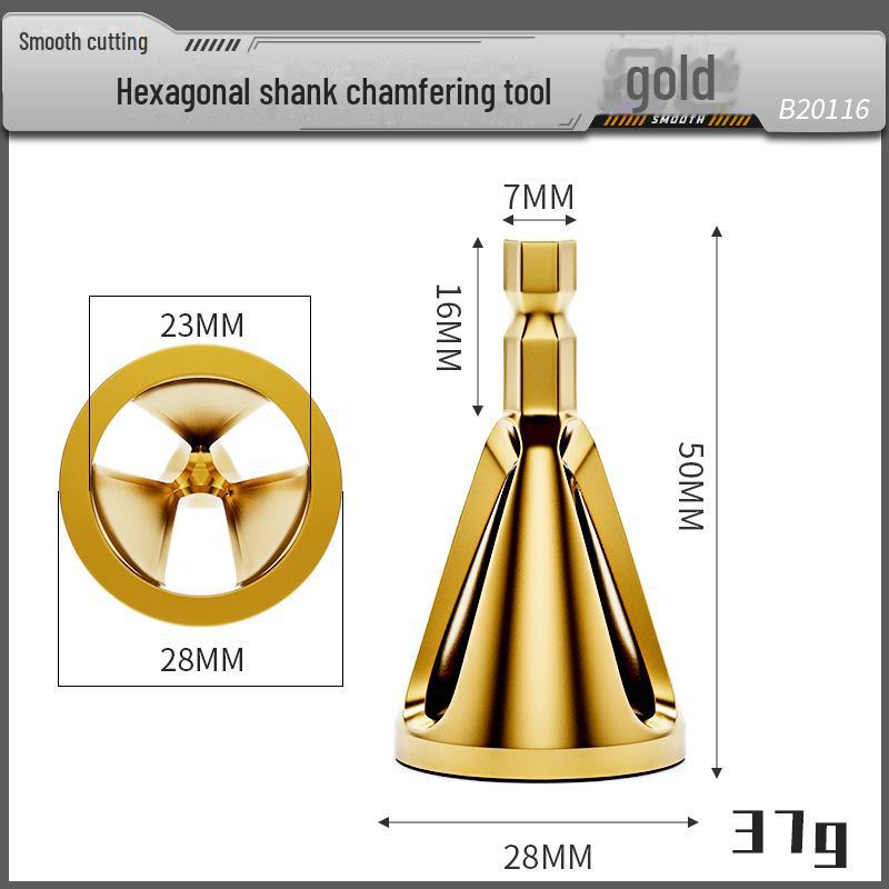 

Инструмент для снятия фаски электрической дрелью - сплав углеродистой стали, шестигранная рукоятка, 7-20 мм для снятия заусенцев с внешних углов