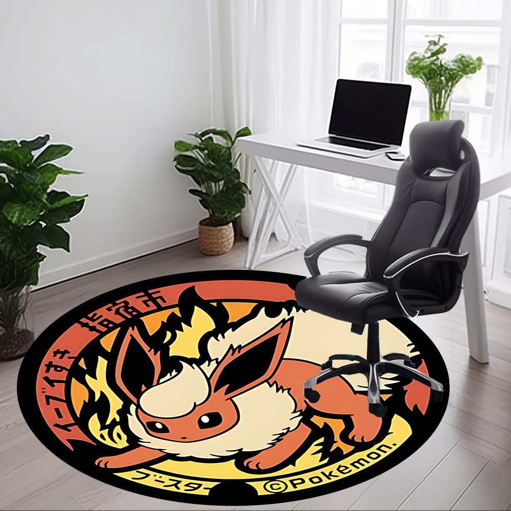 Flareon Pokémon Office Round Area Rug, Under Office Chairs Bedroom Living Room Home Decor a0908139