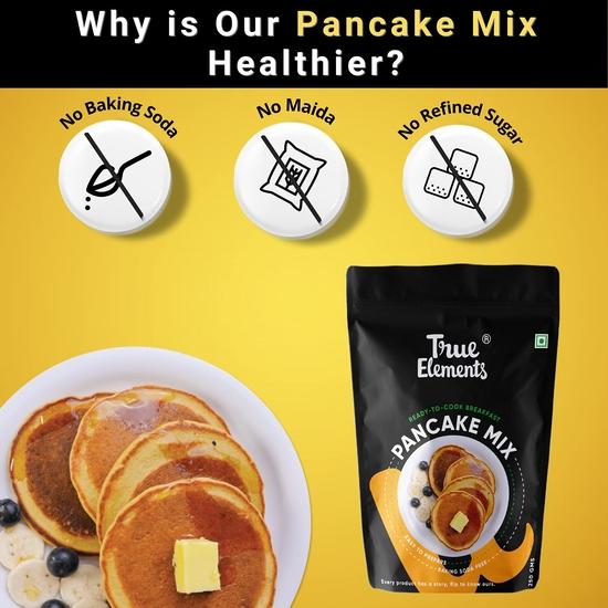 Pancake Mix 250g by True Elements - With 20% Millet (Jowar) | 2-Minute Pancakes | No Maida | No Baking Soda | No Added Refined Sugar  | Pancake