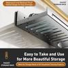 Suction Cup Storage Rack Wall Mounted No-Drill Bathroom Kitchen Drainage Organizer Carbon Steel
