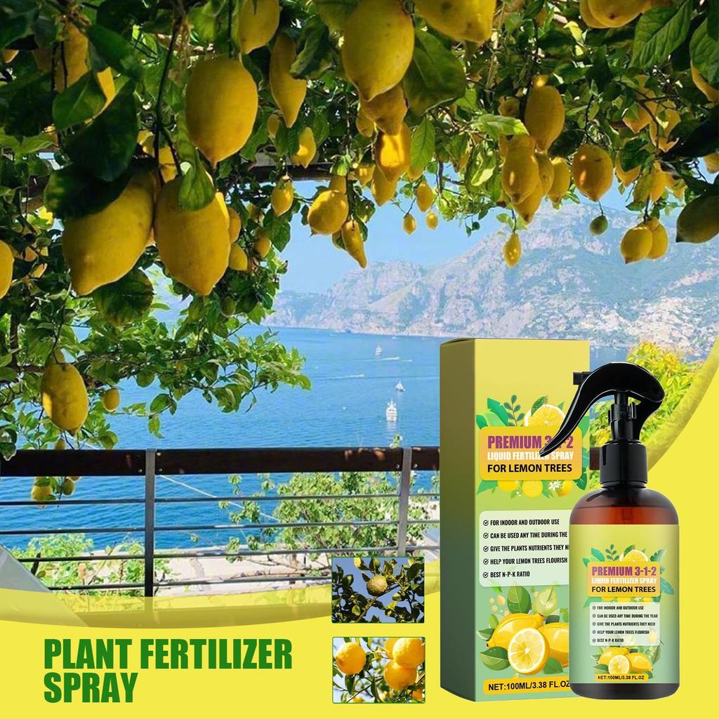100ml Organic Liquid Fertilizer Lemon Tree Leaves Growing Spray Concentrated Booster Fertilizer Mist for All Citrus &Lemon Trees