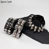 Gotisches Harajuku Nietenarmband Schwarzes Pu-Lederarmband Für Damen Herren Vintage Punk Breite Armreifen Schmuck