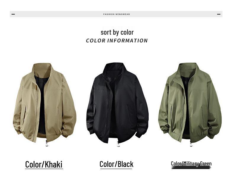 Men's Trendy Outdoor Windproof Stand Collar Jacket for Spring & Autumn Sporting