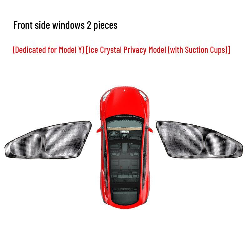 Tesla Model 3/Y Sunshade with Suction Cup - Ice Crystal Opaque Side Window Protection