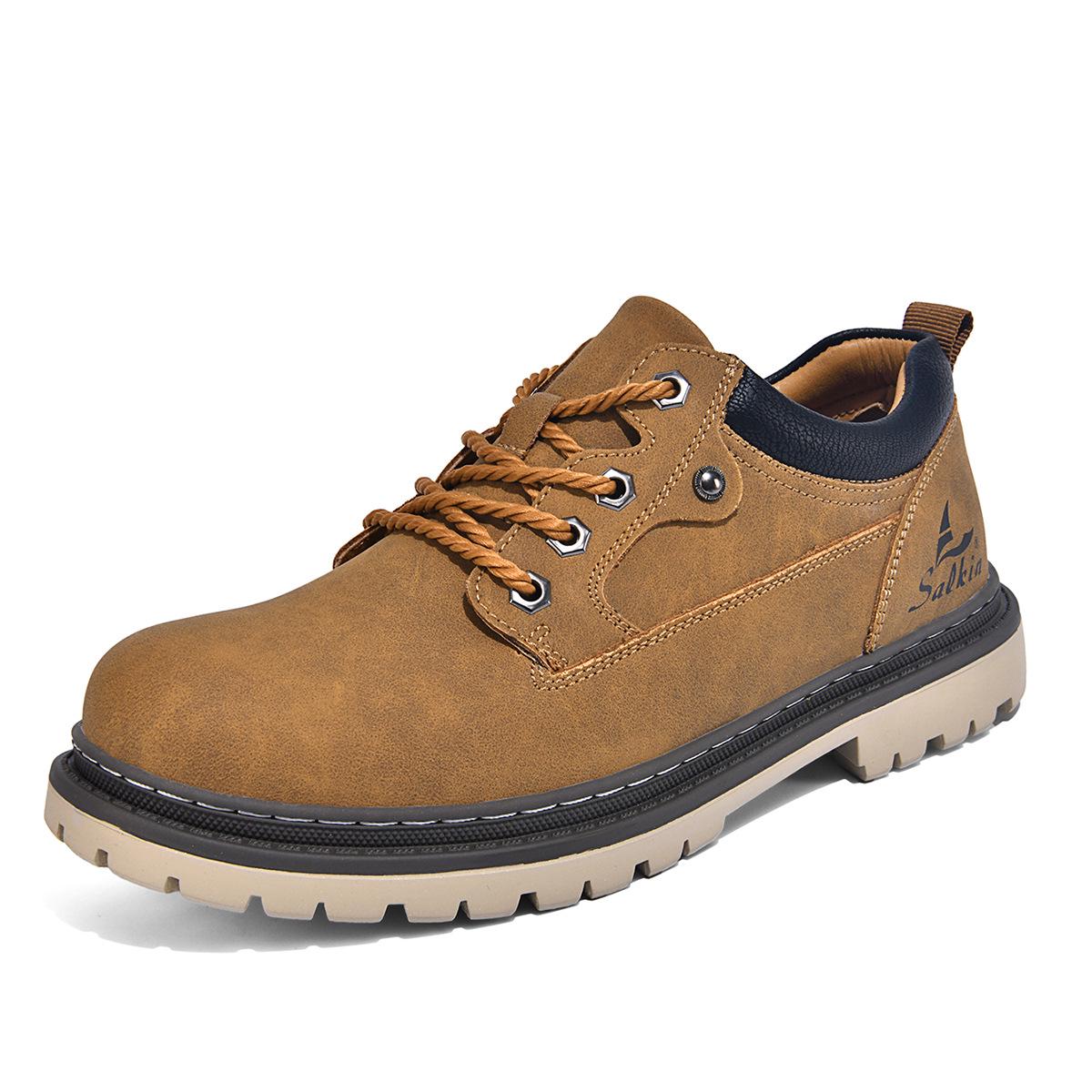 Men s British Style Lace-up Mid-Calf Work Boots - Spring/Autumn Trendy, Large Size Outdoor Shoes 43