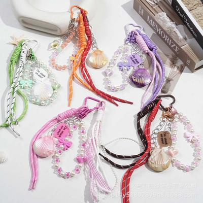 Handmade Sweet Vitality Keychain Acrylic Shell Pendant Girl Heart Mobile Phone Bag Pendant Accessories