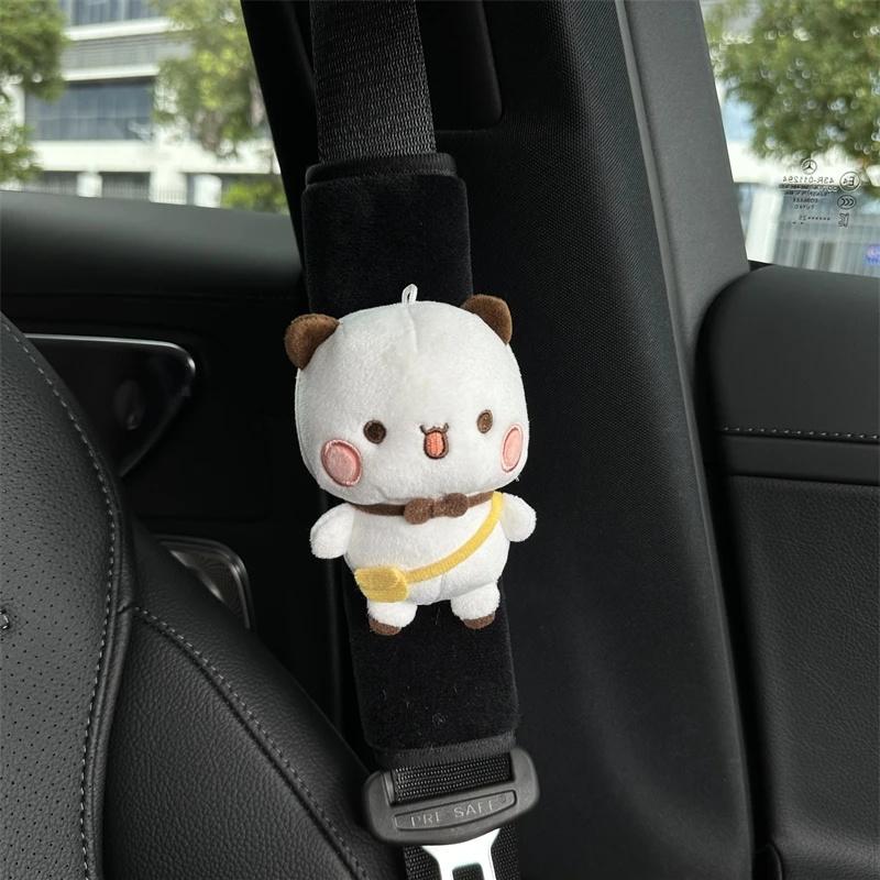 Cute Cartoon Plush Seat Belt Shoulder Pad Cover Soft Safety Strap Protector Anti-Pinch Neck Cushion For Car Interior Decoration