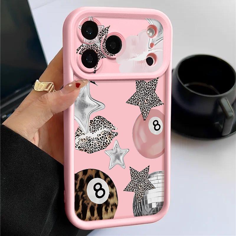 Shockproof Phone Case For iPhone 17 Pro Max Leopard Print Stars Billiards Silicone Cover For iPhone 16 Pro Max Cover iPhone 15 14 13 12 11 16E
