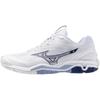 Handball Shoes Wave Stealth 6 Club Activities Wide Lightweight Indoor White X Navy Cm 2E 23.5
