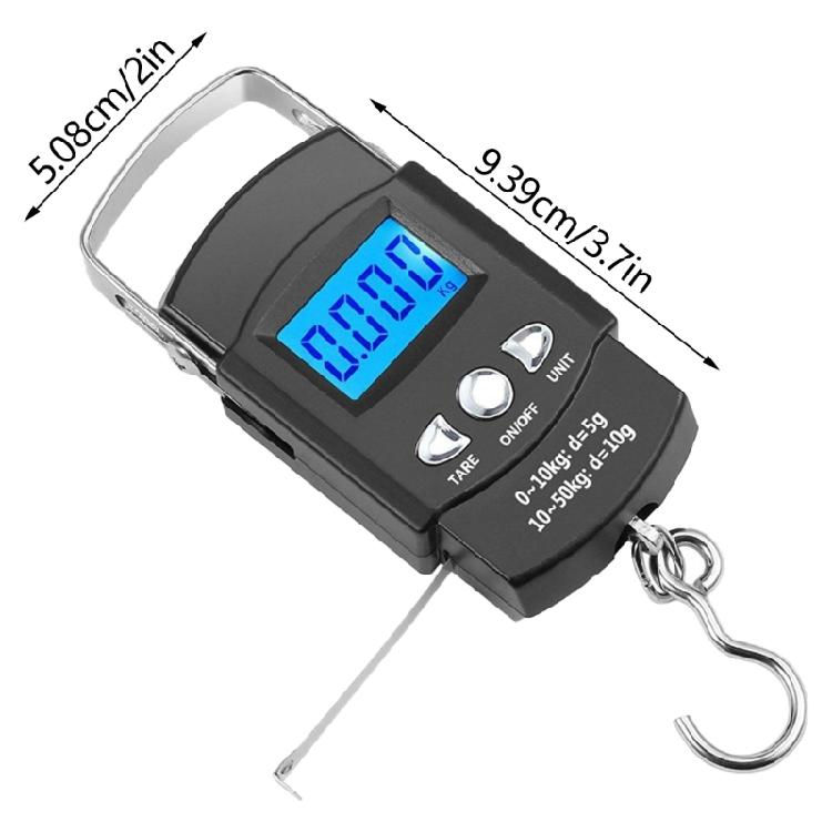 Electronic Digital Scale Hanging Hook Fishing Scale with Measuring Tape Portable Luggage Scale for Travel Fishing