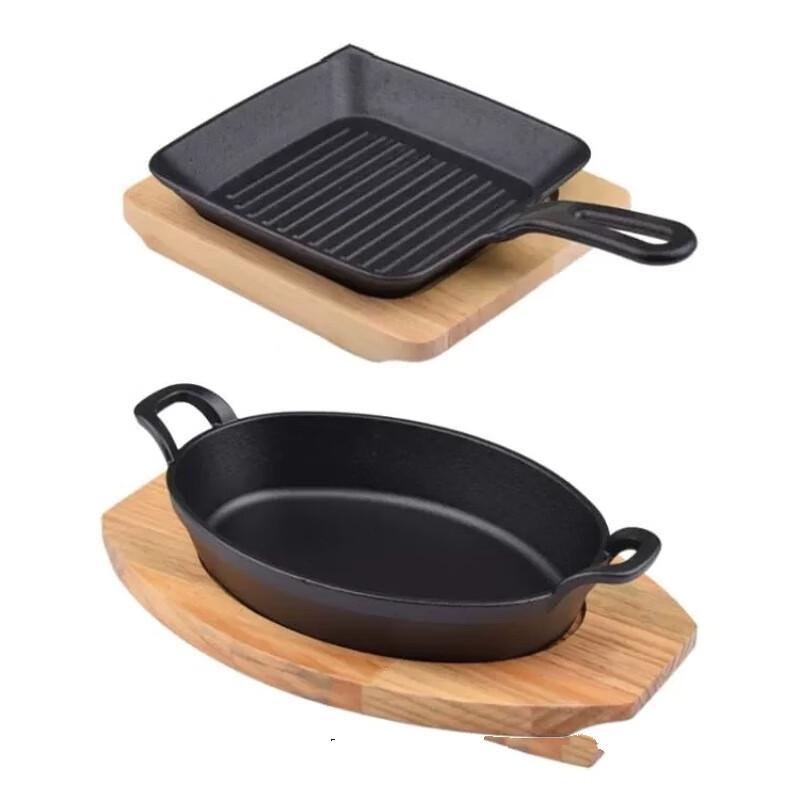 ZISIZ Cast Iron Teppanyaki Steak Sizzler Plate