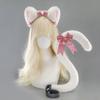 Fasce per Capelli con Orecchie da Gatto Peluche Per Costumi da Cameriera Anni 2000 Accessorio per Capelli Morbido con Fiocco a Nastro 6 Colori