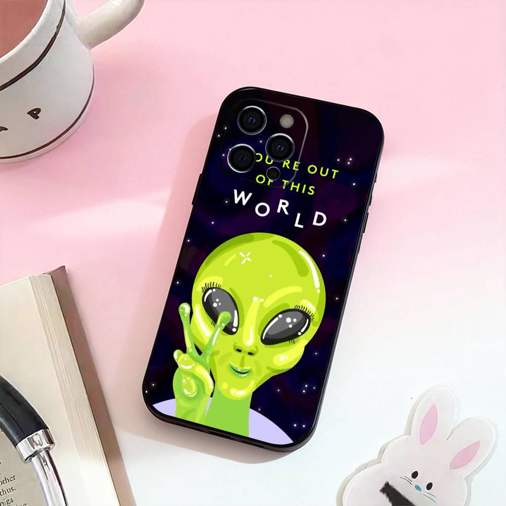 Funny Space UFO Alien Thing  Phone Case Silicone Soft For IPhone 17,16,15,14,13,12,11,XS,Plus Pro Max