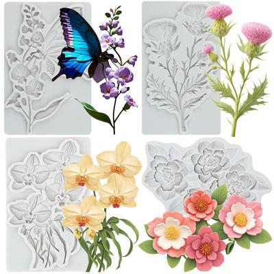 Blumen Silikonformen Orchidee Schmetterling Fondantform Kuchen Dekorationswerkzeuge Cupcake Topper Schokolade Süßigkeiten Basteln Gummipaste Polymer Clay