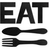 Eat  Sign + Fork And Spoon Wall Decor For Kitchen Rustic Farmhouse Decoration For Family Home Dining Room