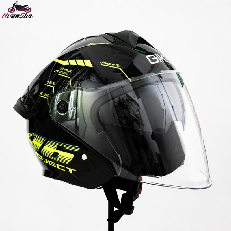 3/4 Open Face Motorcycle Helmet With Dual Lens System ABS Shell 3C Certified Daily Commute