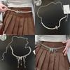Butterfly Tassel Waist Chain Y2K Trendy Cross Imitates Pearls Waist Chain Jeans Skirts Accessories Vintage Belt