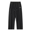 Warrior Casual Pants for Men, Winter Fleece-Lined Straight Wide-Leg Trousers, Men's Sports Sweatpants, Warm Long Pants for Men, Black XL