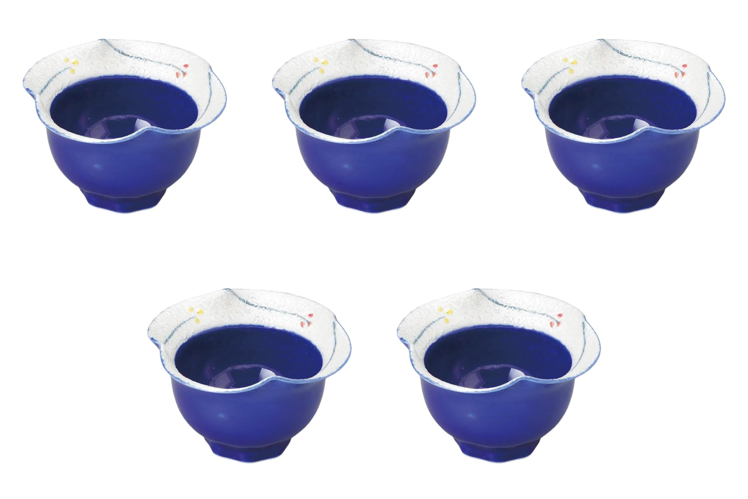 

Set of 5 Small Flower Luster Flower Edge Small and Medium Plates x Small Plates Arita Ware Setomonohonpo (Blue) [8.5 5cm]
