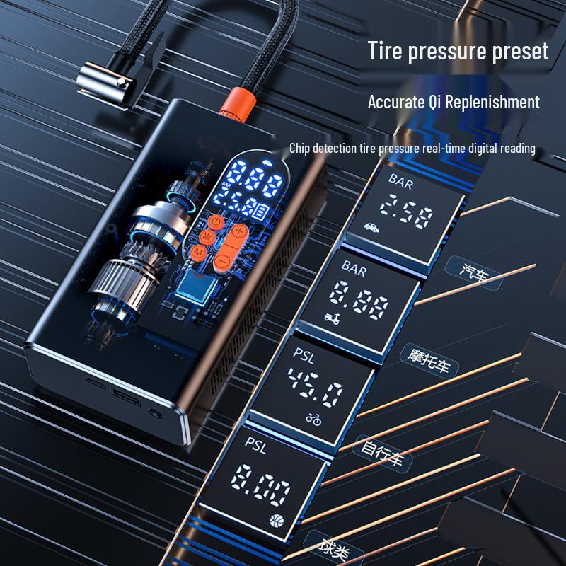 Portable Smart Digital Car Air Pump: Compact High-Power Handheld Inflator with Digital Display
