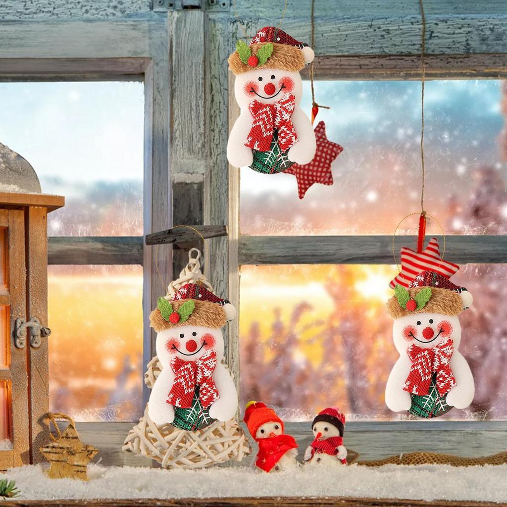 Christmas Tree Santa Ornament Lanyard Included Polyester Fibre Santa Pendant Decor For Christmas For Living Room Bedroom Mantel