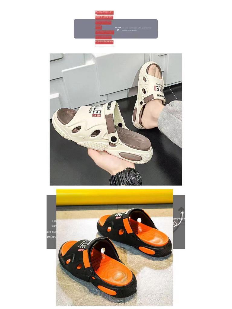 Men's Non-Slip Odorless Back-Strap Thick-Soled Slippers - Beach Sandals for Summer Outdoor Wear