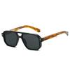 Cross Border Popular Pilot Style Sunglasses Double Beam Frosted Texture Large Frame Imitation Board Plug-in Glasses