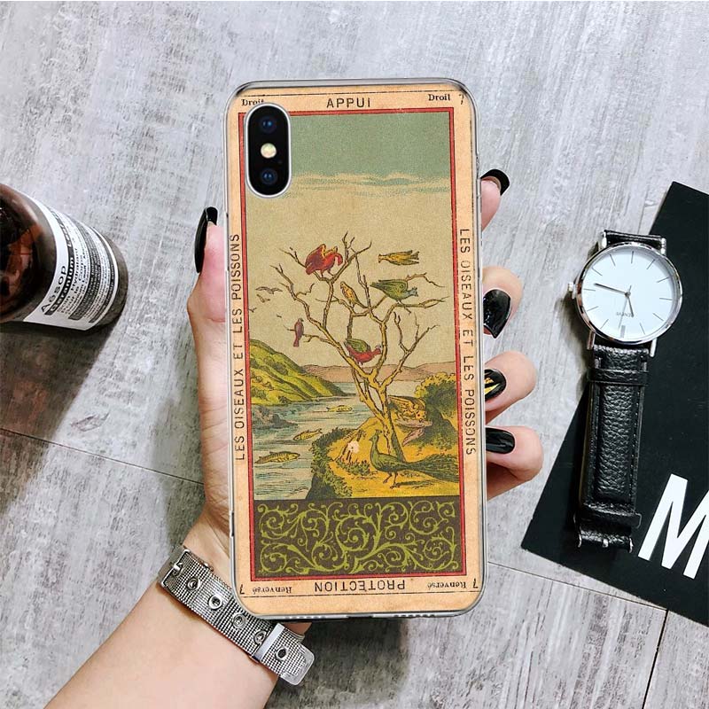 Tarot Cards Reading Art Phone Case For iPhone 11 12 13 14 Pro XS XR X Max 7 8 6 6S Plus Mini + 5 SE Pattern Customized Coque