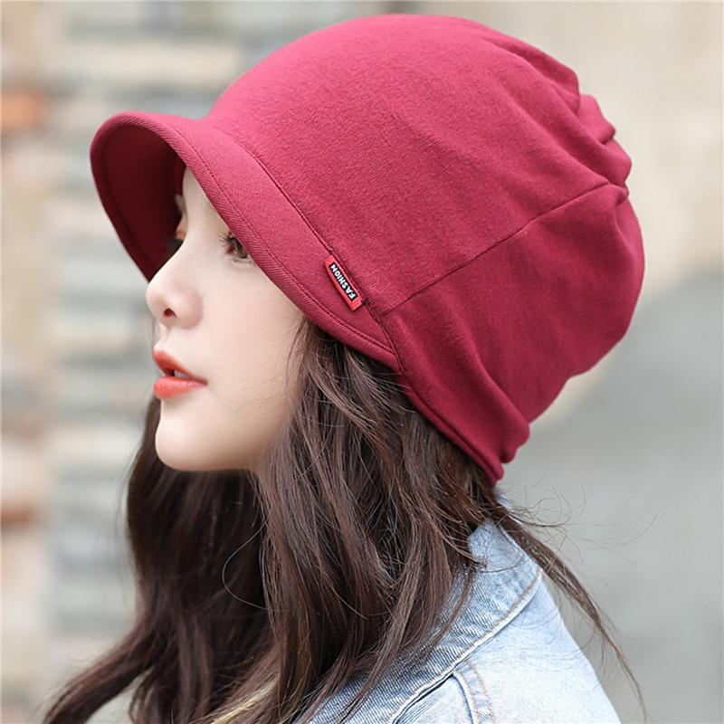 Knitted Hat Women's Autumn And Winter Head Cap Fashion Solid Color Outdoor Windproof Keep Warm Thicken Knitted Hats New