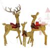 Christmas Luminous Wrought Iron Reindeer Scene Display Ornament