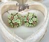 Korean Style Ceramic Rose Stud Earrings and Ear Cuffs
