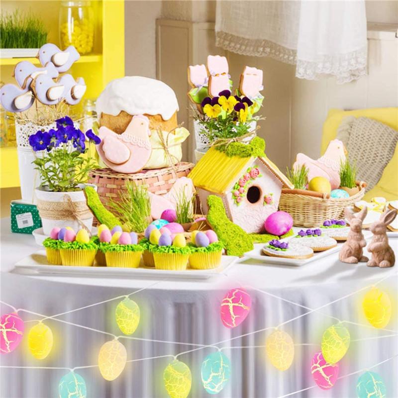 Easter Crackle Colorful Eggs String Lights Easter Party DIY Decoration Bedroom Ambience Sense Lighting Wedding Party Decoration