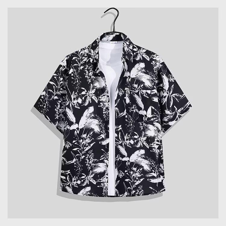 Men's Trendy Vintage Floral Hawaiian Shirt & Shorts Set - Summer Casual Loose Fit