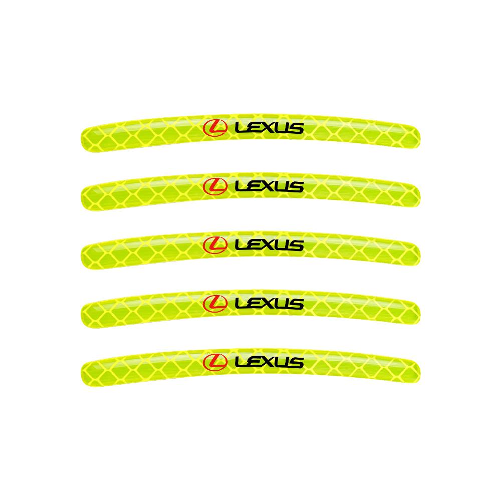 5/10/20pcs Reflective Car Wheel Rim Stickers Tape Strips Auto Decoration For For Lexus CT200h Fsport ES LS IS GS LC RC GC RX UXKP2