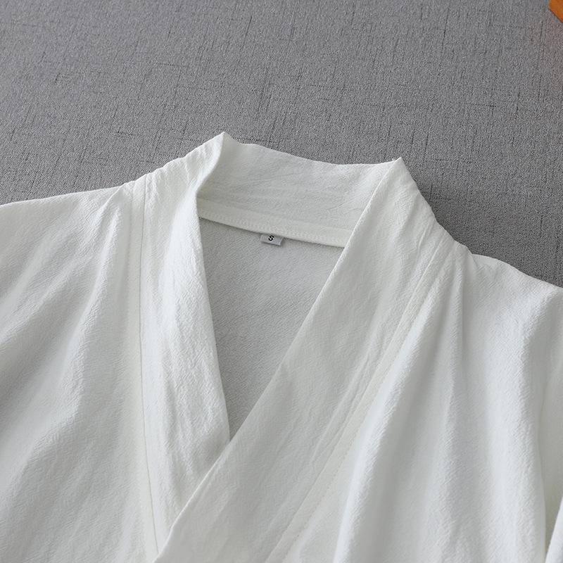 Enhanced Chinese Hanfu Long Sleeve Shirt: Autumn/Spring Zen Workwear for Women's Tea Ceremony