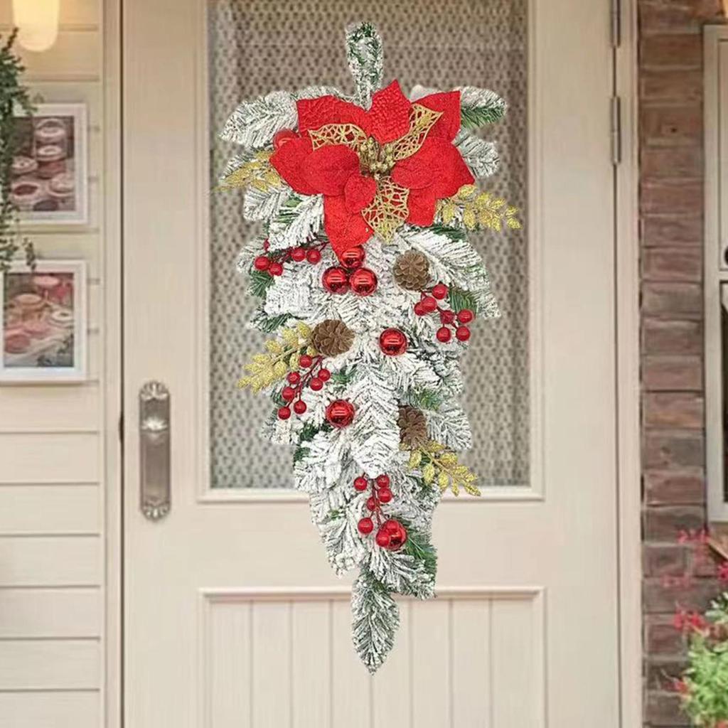 Christmas Swag Holiday Winter Decorations With Pine Cones Berries Swag Decoration For Home Staircase Porch Wall Window Party