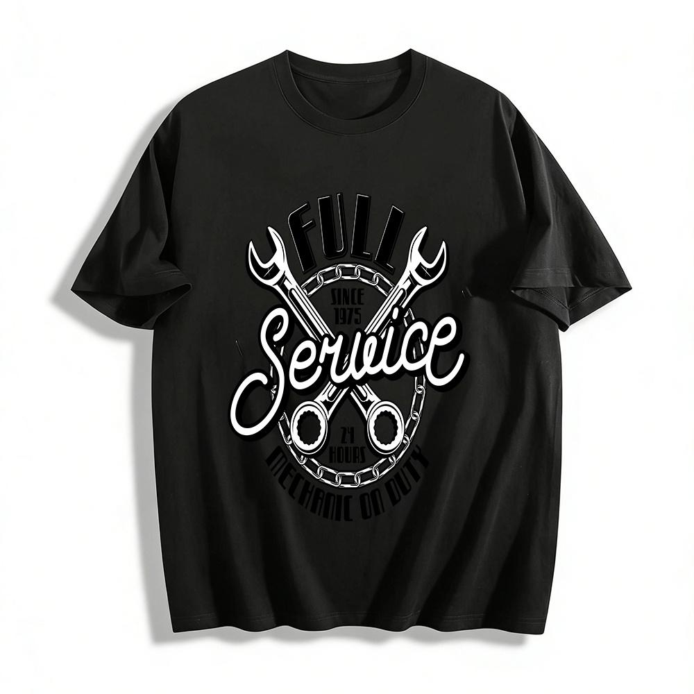 Full Service Since 1975 24H Mechanic On Duty Graphic Tee Pure cotton T-shirt XXS