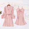 2025 Women's Summer Satin Pajamas Set with Chest Pads - Sexy, High-End Camisole Nightdress for Home Wear