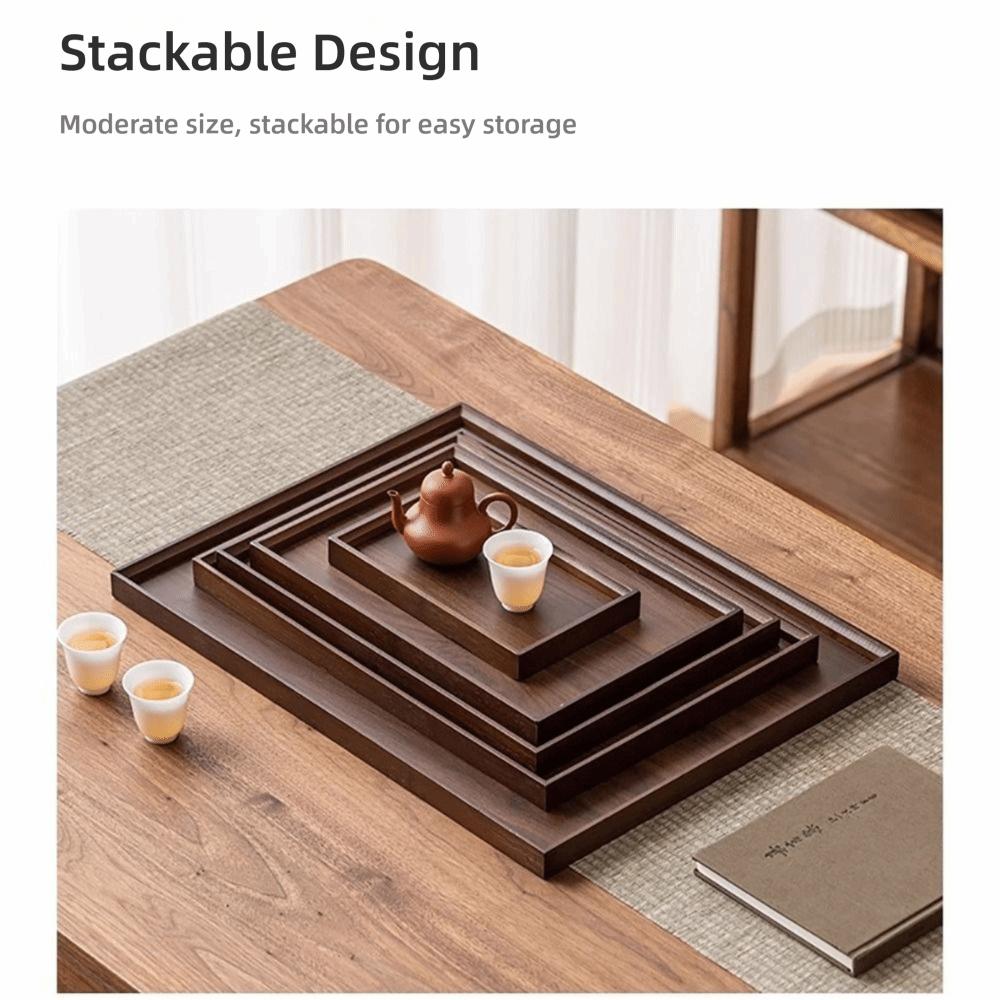 Retro Style Food Storage Trays Natural Bamboo Dessert Pallet Decorate Tray Wooden Tray  Bathroom