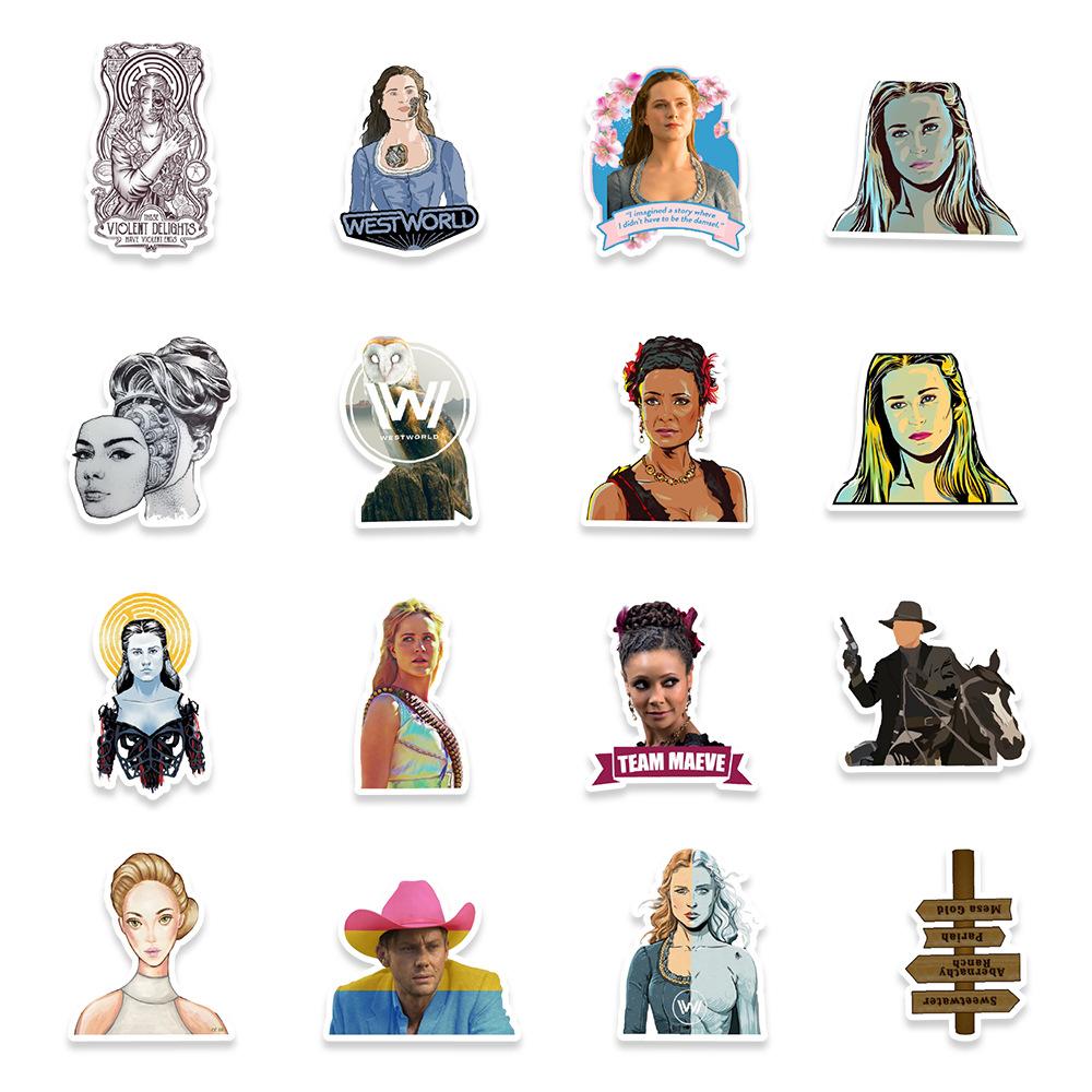 50 American TV Series Western World Graffiti Stickers Car Mobile School Bag Hand Account Creative Stickers