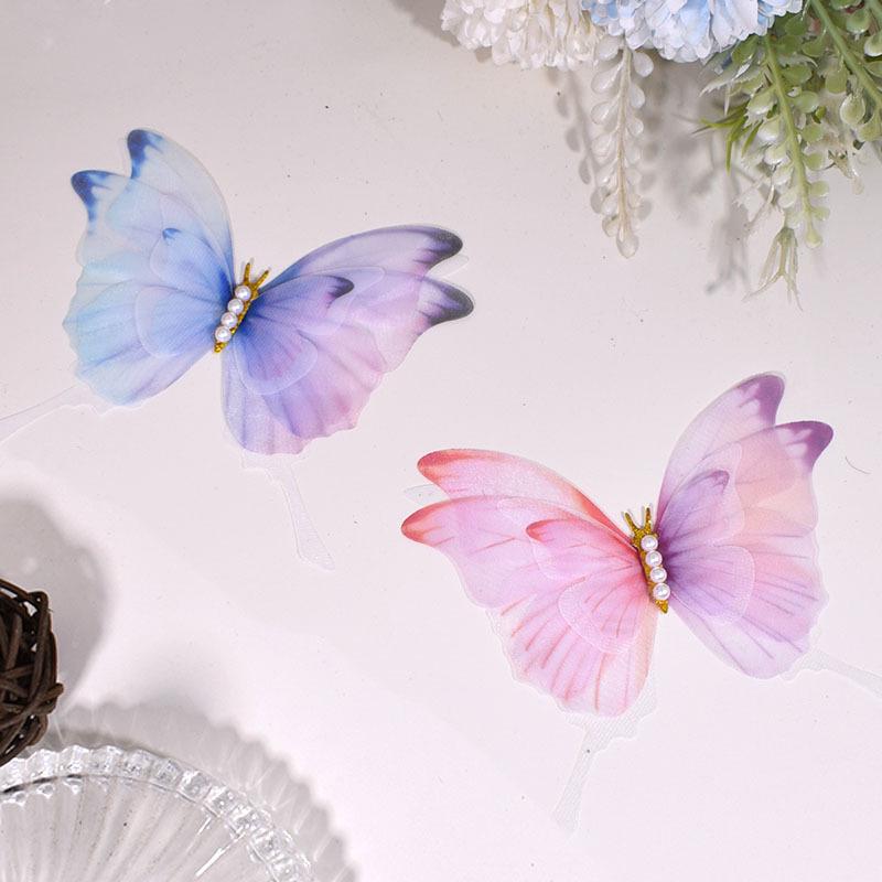 3D Gauze Pearl Butterfly Hair Clip for DIY Ancient Style Accessories