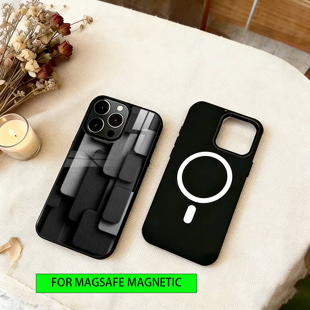 Minimalist Geometric Patterns  Phone Case For iPhone17,16,15,14,13,12,11 Plus,Pro Magnetic with Magsafe Wireless Charging