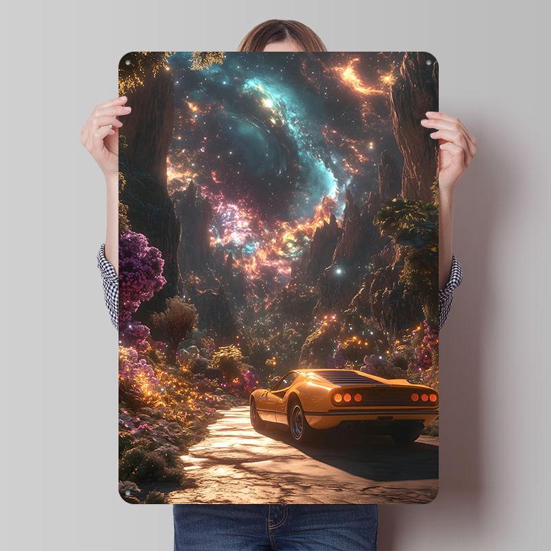 Cosmic Nature Trip Car Printed Poster Customized Retro Wall Art Vintage Metal Tin Signs for Home Room Decoration Gaming Man Cave