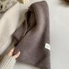 Solid color knitted scarf women's autumn and winter Korean version of student wool versatile warm thickened scarf couple trendy male couple