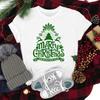 Joy To The World Shirt Frohe Weihnachten und Frohes Neues Jahr Shirt Familienmode Weihnachten Draußen Hochwertige Baumwoll-T-Shirts
