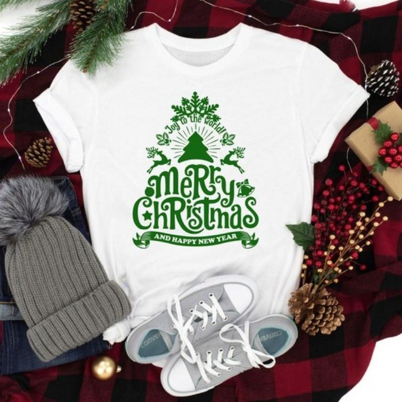 Joy To The World Shirt Merry Christmas and Happy New Year Shirt Christmas Family Fashion Outdoors High Quality Cotton Tshirts S