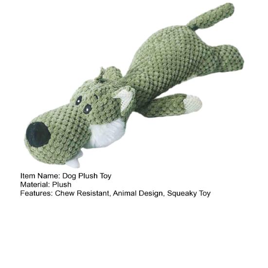 Jucărie de pluș pentru câini Moale Scârțâitoare Jucărie de mestecat Umplută Leu Lup Elefant Joc Interactiv Jucărie de tras pentru mestecători agresivi Divertisment prin mușcare