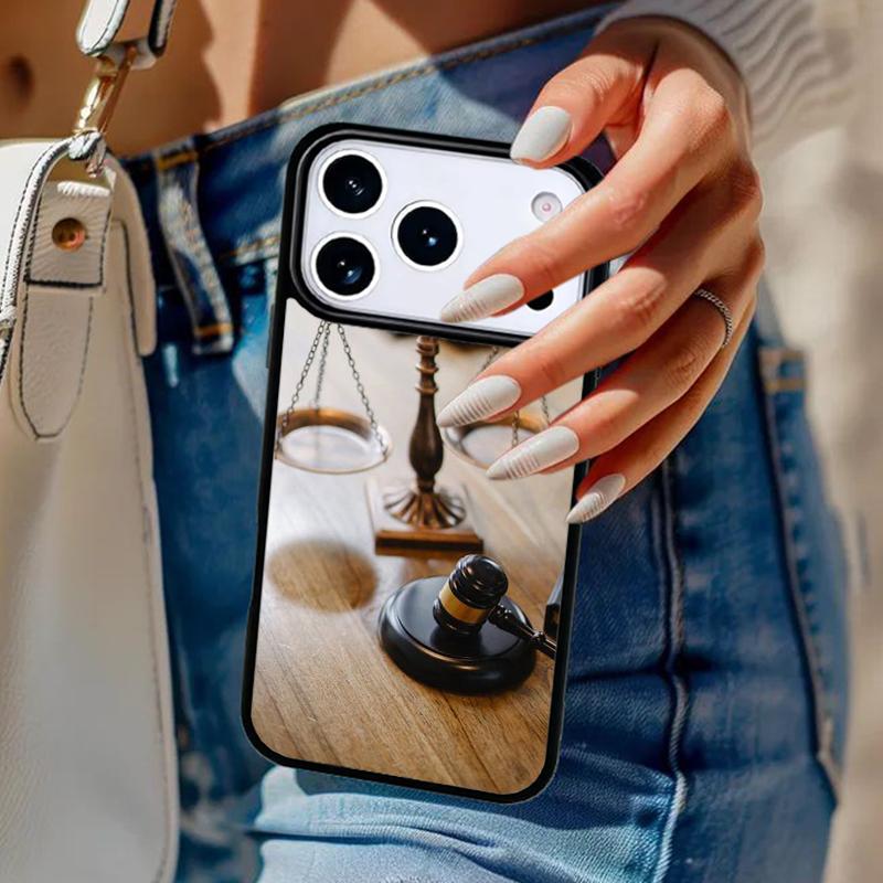 Gavel Law Judge Justice Phone Case For iPhone 17 Air 14 15 13 12 Max Cover For Apple 14 15 16 16e 11 Pro Max Plus Coque