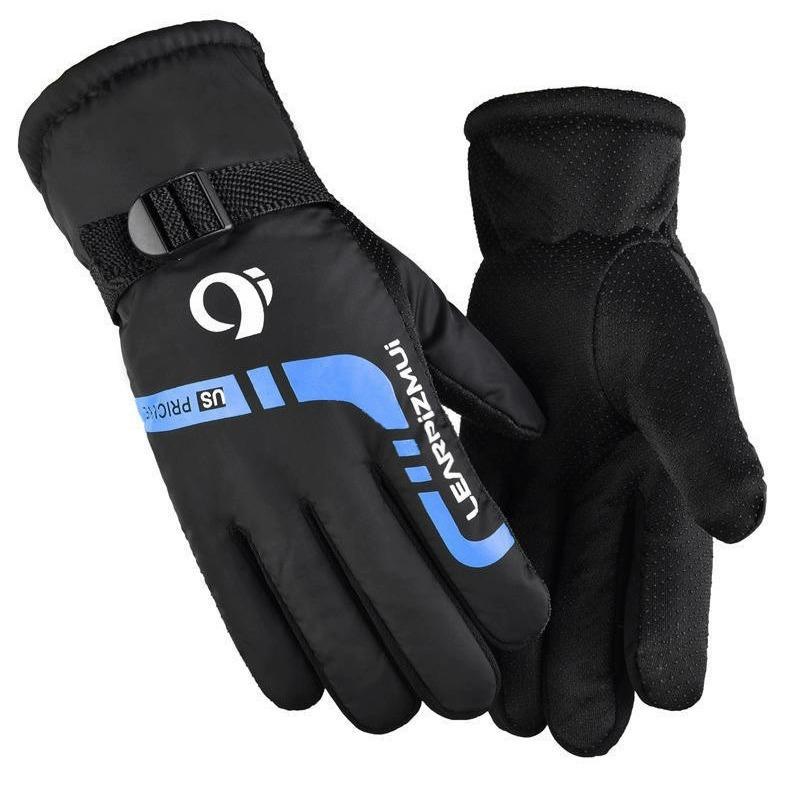 Men's ski gloves warm waterproof all-finger gloves piled thickened outdoor cold protection