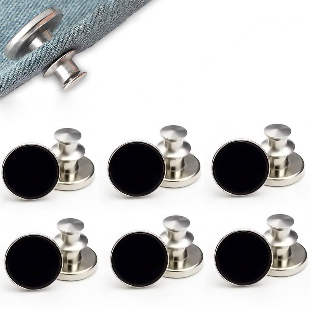 6PCS-Jeans Waist Buttons Nail Free Adjustable Waist Extenders Buttons Detachable Clothing Pants Waist Buckle